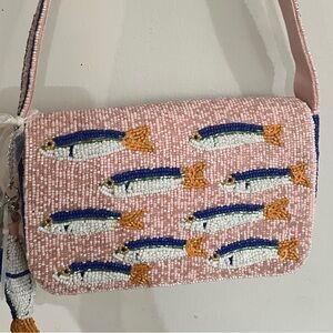 Viral Pink Sardine Beaded Shoulder Bag